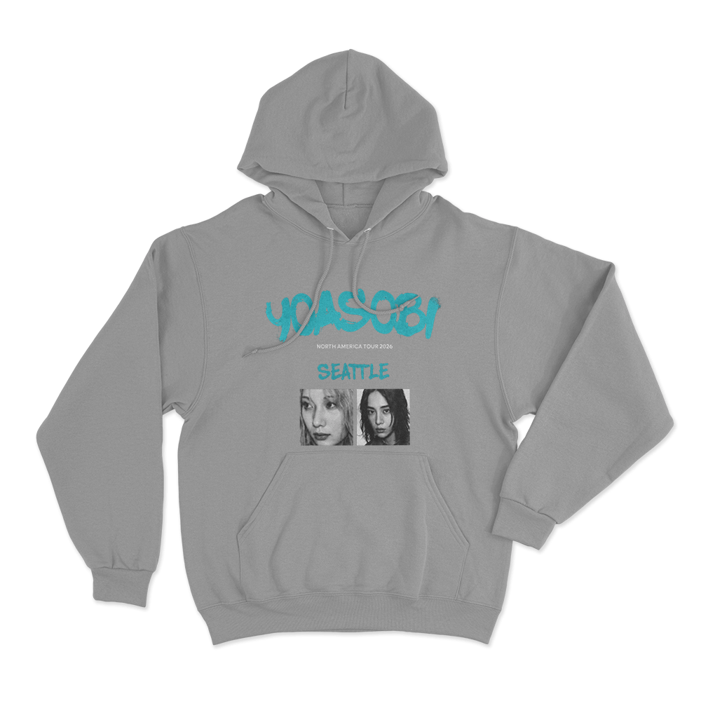 Yoasobi North America Tour Seattle Unise Hoodie Grey Yoasobi North America Tour Seattle Unise Hoodie Grey