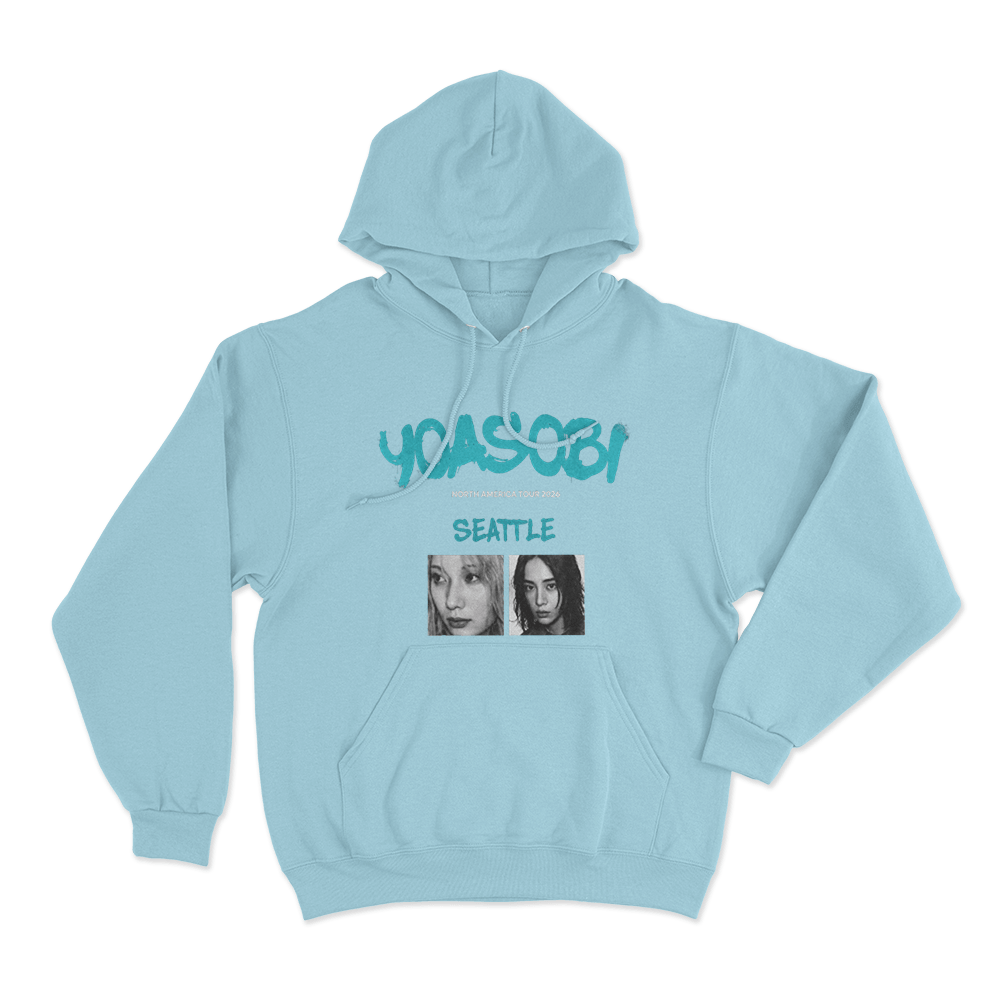 Yoasobi North America Tour Seattle Unise Hoodie Sky Blue Yoasobi North America Tour Seattle Unise Hoodie Sky Blue