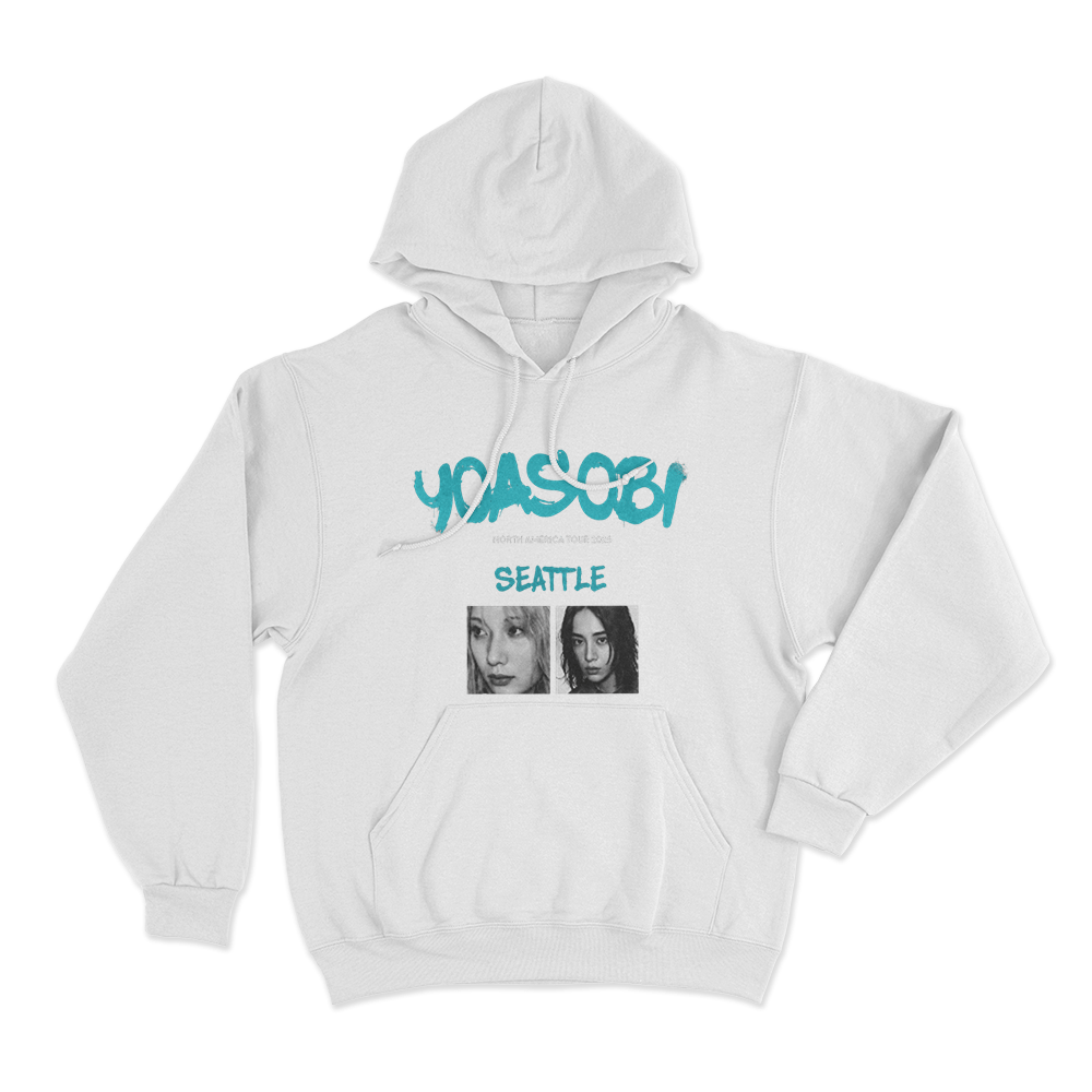 Yoasobi North America Tour Seattle Unise Hoodie White Yoasobi North America Tour Seattle Unise Hoodie White
