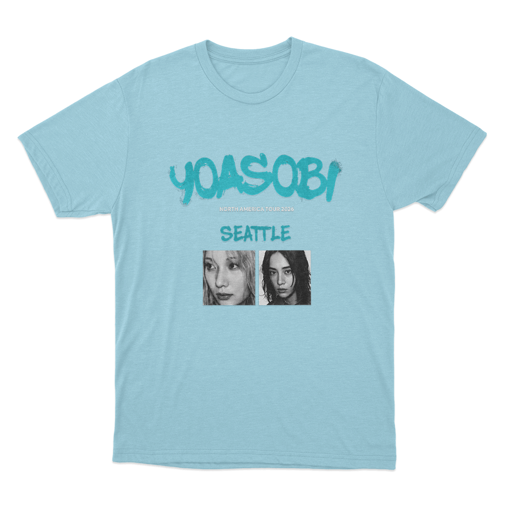 Yoasobi North America Tour Seattle Unise T Shirt Sky Blue Yoasobi North America Tour Seattle Unise T Shirt Sky Blue