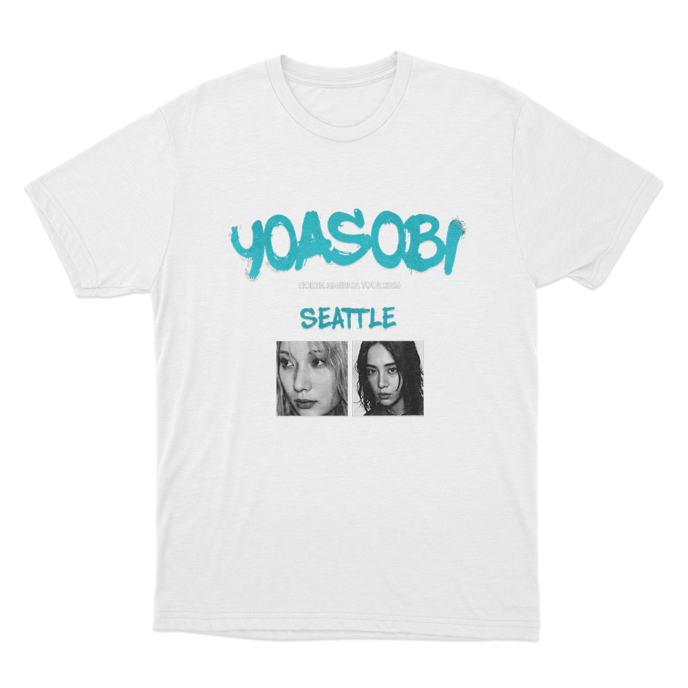 Yoasobi North America Tour Seattle Unise T Shirt White Yoasobi North America Tour Seattle Unise T Shirt White